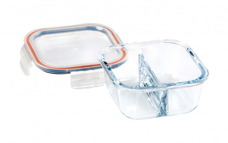 Wiltshire - Square Glass Container with 2 Dividers 500ml