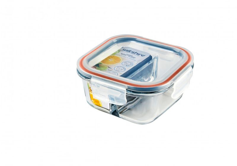 Wiltshire - Square Glass Container with 2 Dividers 500ml