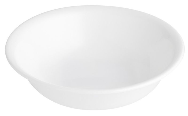 Set of 6 Corelle Winter Frost small dessert bowls, 295ml, durable, elegant white design for versatile serving.