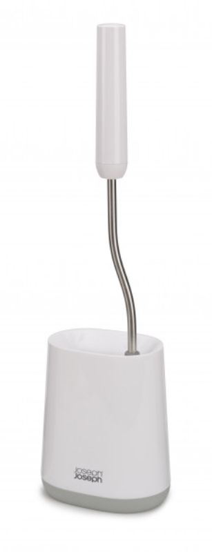 Joseph Joseph Flex Lite Toilet Brush in Grey with flexible head, anti-drip design, and durable bristles for efficient cleaning.