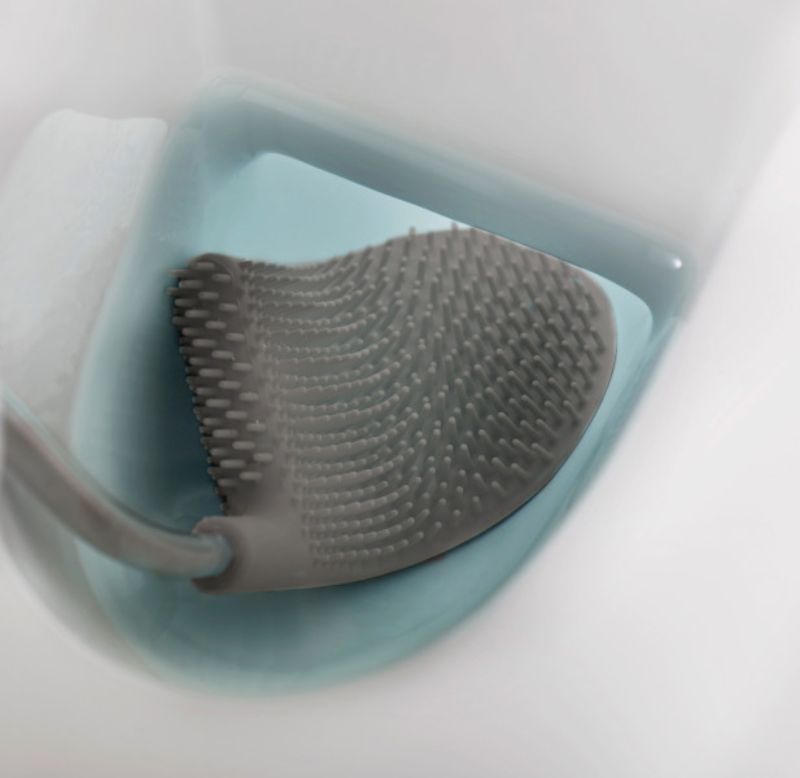 Joseph Joseph Flex Lite Toilet Brush in Grey with flexible D-shaped head for effective cleaning and hygienic design.