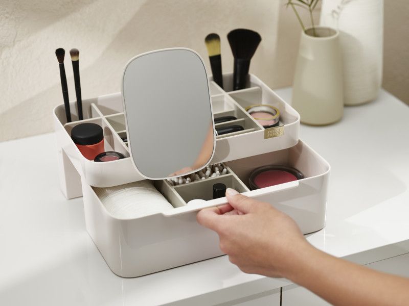 Joseph Joseph - Viva Large cosmetic organiser with removable mirror - Shell