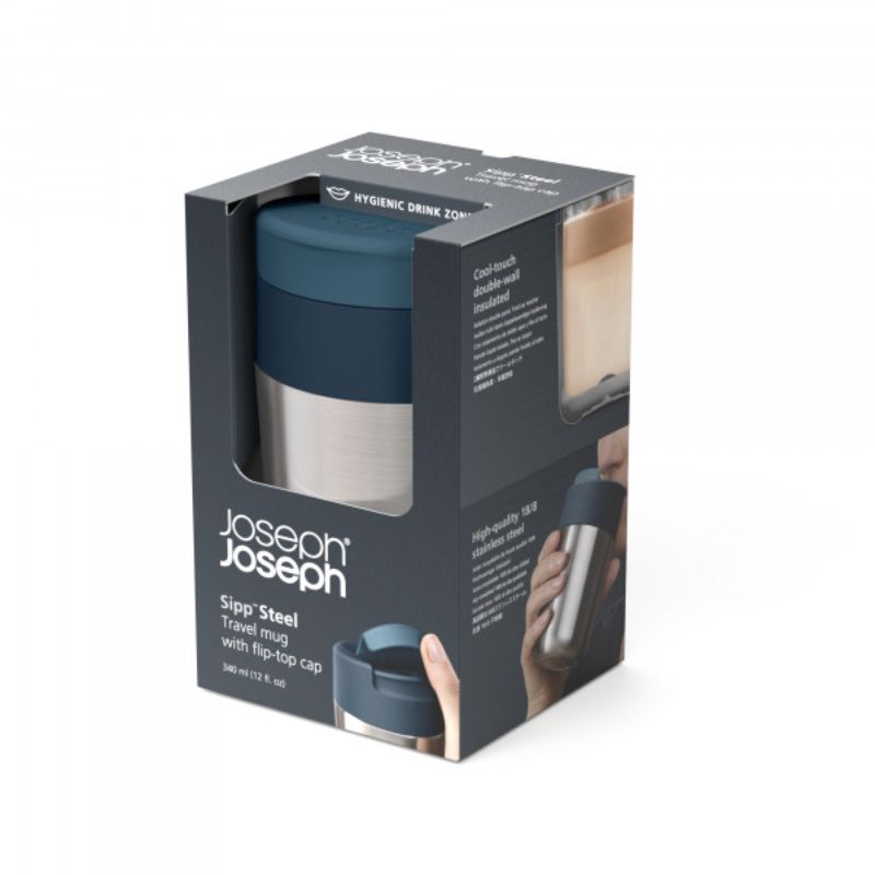 Joseph Joseph - Sipp Steel Travel mug - 340 ml (12 fl. oz) - Anthracite