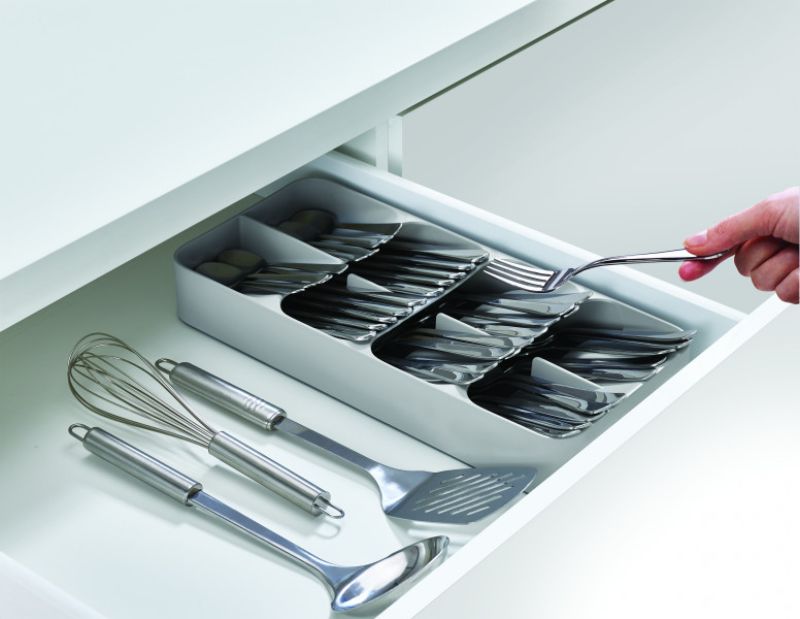 Joseph Joseph - DrawerStore Large Compact Cutlery Organiser - Grey