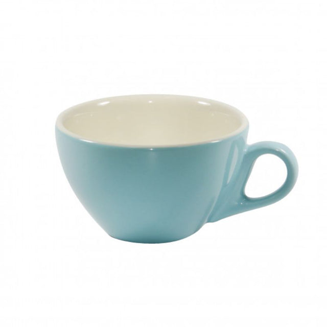 Set of 6 Maya Blue cappuccino cups, crafted from durable stoneware for elegant coffee enjoyment.