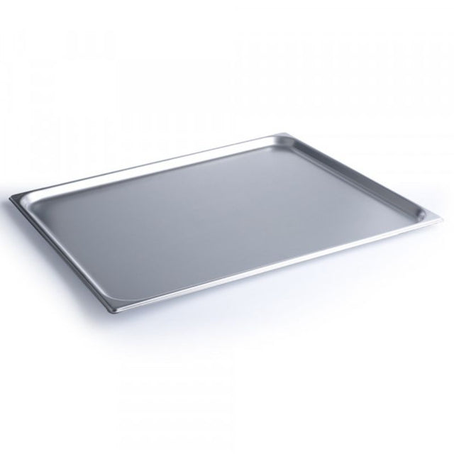 Chef Inox 2/1 20mm stainless steel gastronorm pan with anti-jam design, ideal for cooking and food storage in kitchens.