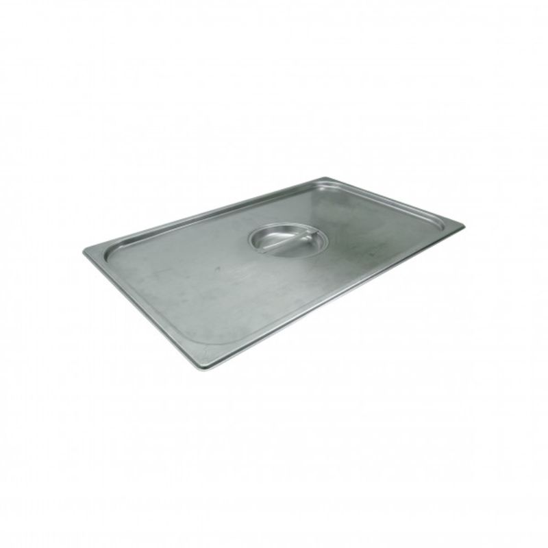 Durable Chef Inox Utility Gastronorm Cover 18/10 stainless steel, designed for safety and functionality in professional kitchens.